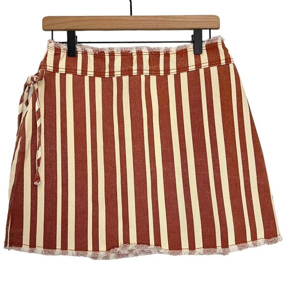 NWT Cotton On Striped Denim Wrap Mini Skirt 8 - Picture 5 of 9